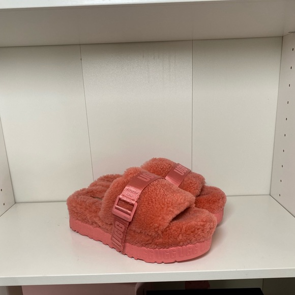Peach UGG platform slipper slides Size 9W - Picture 1 of 6
